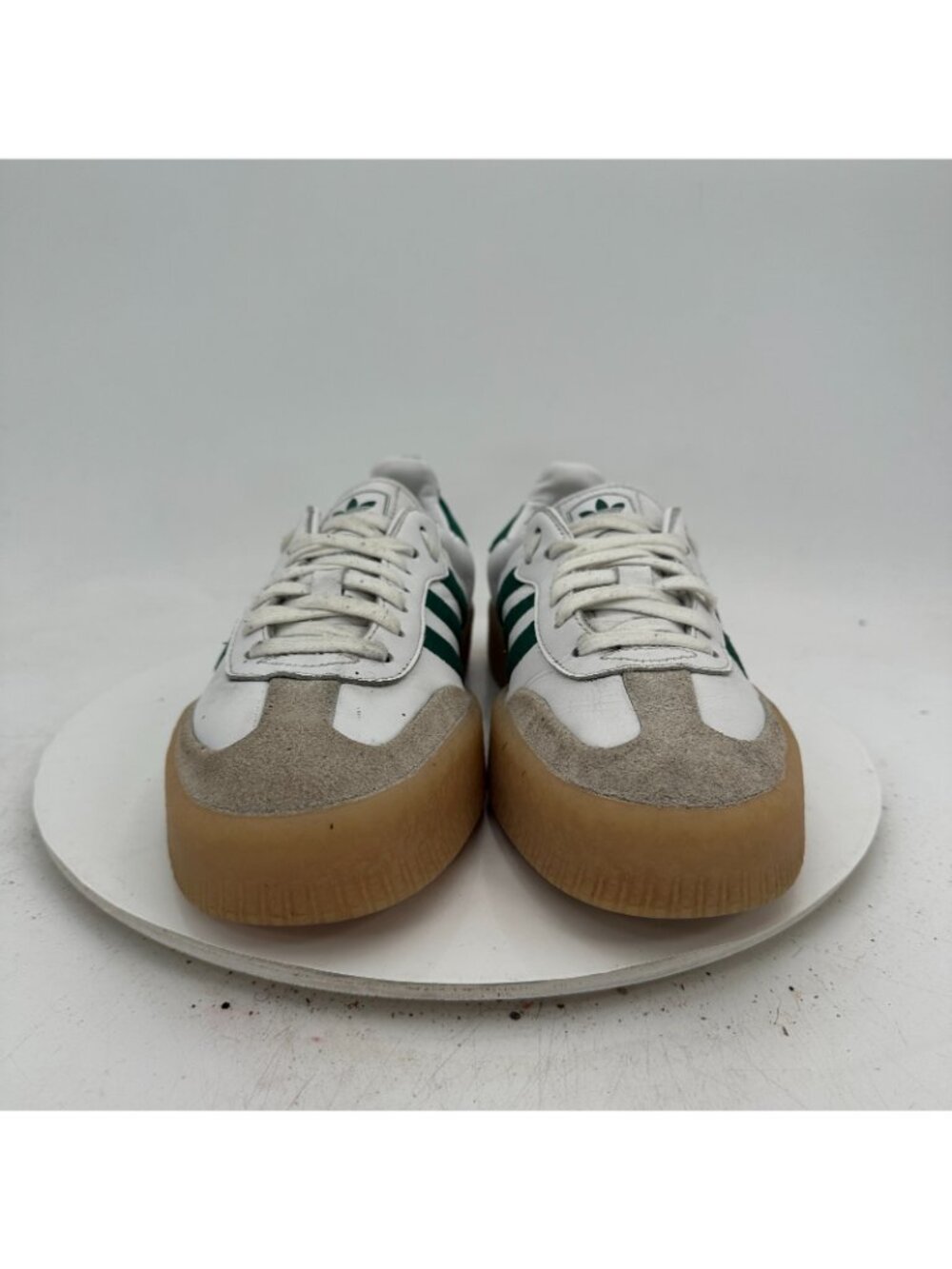 Adidas Originals Samba Women Size 8.5 White Green Rubber Sole Casual Shoes - Picture 2 of 11